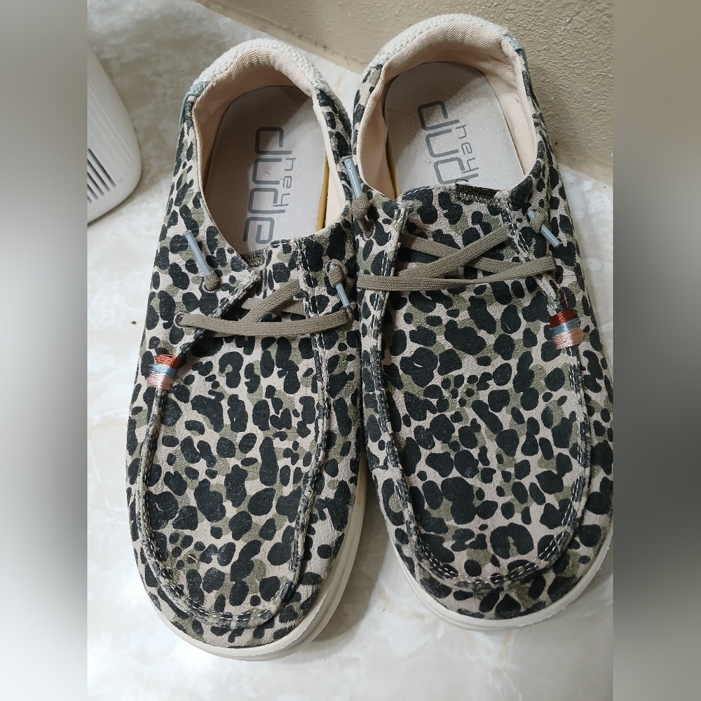 Hey Dude Leopard Slip Ons